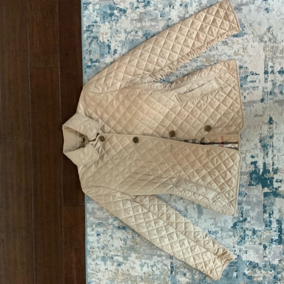 Burberry Jackets & Blazers - Burberry Cream Quilted Pea Coat